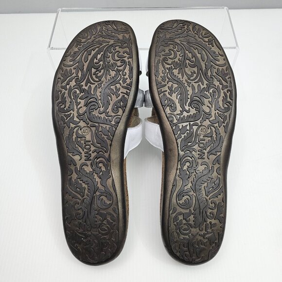 Naot Liv Slide Sandal Womens EU 40 Metallic Leather Cork Footbed Comfort Slip On - Picture 11 of 13